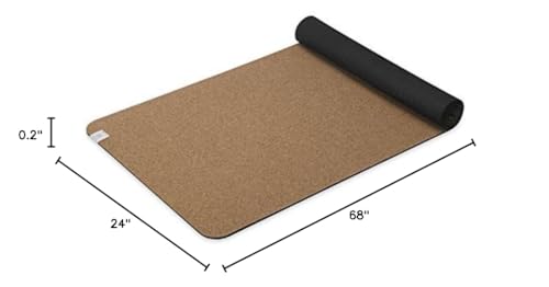 Gaiam Cork Yoga Exercise Mat | Natural Sustainable Cork Resists Sweat and Odors | Non-Slip TPE Backing Prevents Slipping| Great for Hot Yoga, Pilates, Fitness Working Out (68" x 24"x 5mm Thick)