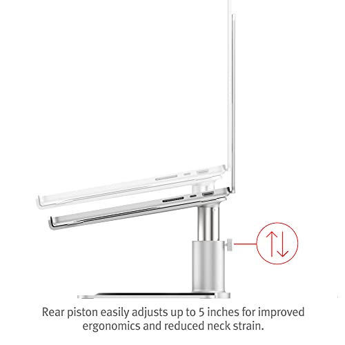 Twelve South HiRise Pro for Laptops and MacBooks | Ergonomic, Height-Adjustable Stand with MagSafe Wireless Capable Charging Base (Silver), 7 x 11 x 6 inches