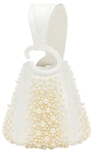 Oscar de la Renta, Nano Pearl Embroidered O Handle Bag, Pearl