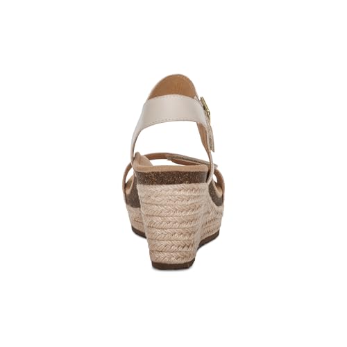 Aetrex Women's Sydney Orthopedic Espadrille Wedge Sandals – Arch Support Wedges Heels for Women - Adjustable Ankle Strap Summer Shoes for Women