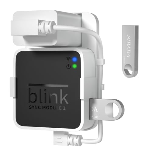 256GB USB Flash Drive, Outlet Wall Mount Holder for Blink Sync Module 2 with Short Cable Save Space,Mount Bracket for Blink Outdoor Indoor Security System (Blink Add-On Sync Module 2 is NOT Included)