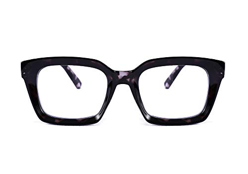 FEISEDY Blue Light Blocking Glasses Men Women Classic Thick Square Rim Frame Eyeglasses B2661