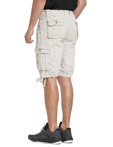 WenVen Men's Big and Tall Cargo Shorts Cotton Summer Short, Blue, 50
