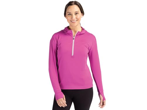 Cutter & Buck Daybreak Eco Recycled Womens Half Zip Hoodie, Black