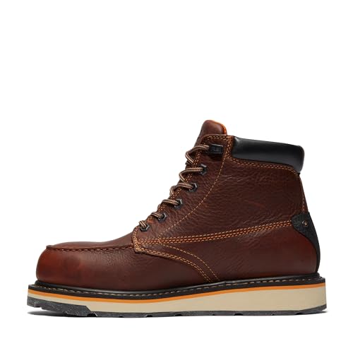 Timberland PRO Men's Gridworks 6 Inch Alloy Safety Toe Waterproof Industrial Wedge Work Boot, Brown-2024 New, 12