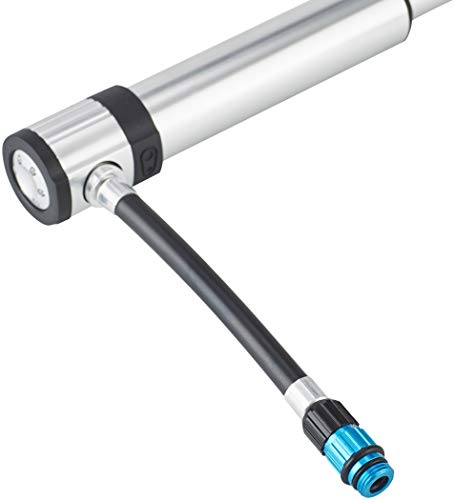 Klic Hand Pump w/Gauge - High Volume/High Pressure, Co2, Portable, Lightweight Bike Hand Pump for Presta and Schrader Valve,Silver