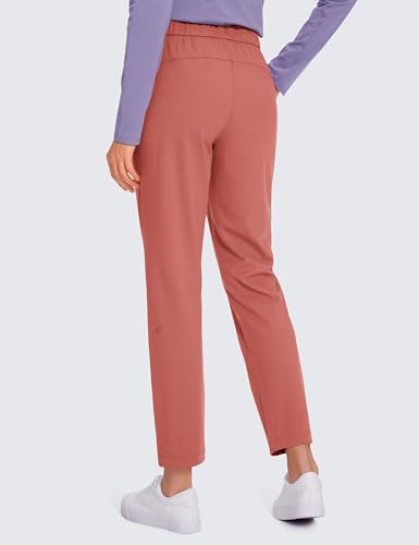 CRZ YOGA Womens 4-Way Stretch 7/8 Ankle Golf Pants Work Sweatpants Dress Yoga Travel Casual Lounge Workout Trousers Pockets Briar Rose X-Small