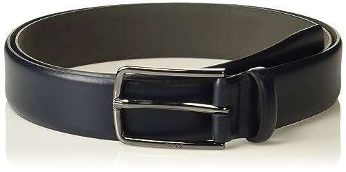 BOSS Chuck Shiny Leather Belt with Branded Metal Frame