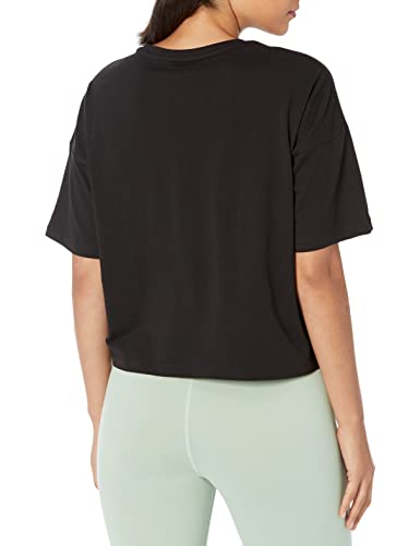 PUMA Women's Essentials Cropped Logo Tee, Black, Small