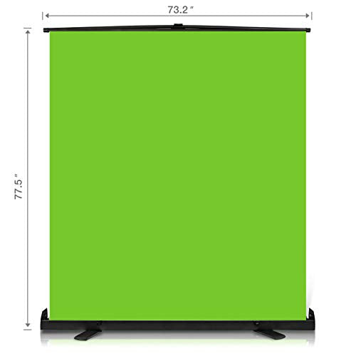 Yesker Upgrade Green Screen 73.2x77.5 inch Wider 180cmx 196cm Background Collapsible Chromakey Photo Backdrop Portable Pull Up with Aluminium Base Wrinkle-Resistant Fabric for Video Studio Live Game