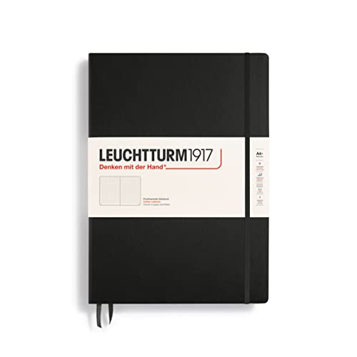 LEUCHTTURM1917 - Notebook Hardcover Master Classic A4+ - 235 Numbered Pages for Writing and Journaling (Black, Dotted)