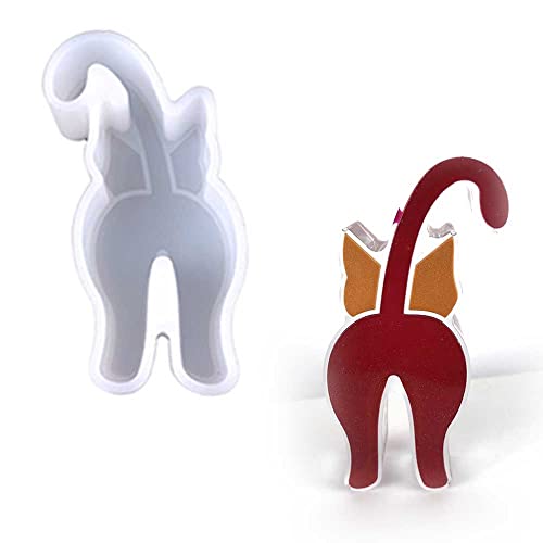 Duawenki Cat's Back Shape Car Freshie Silicone Mold for Making Soap Aroma Beads Car Freshie Candle Pendant Resin