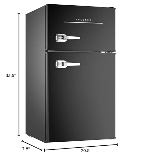 Frestec 3.1 CU' Mini Fridge with Freezer,2-Door Compact Refrigerator,Small Refrigerator for Bedroom Dorm Office Apartment, Black (FR 302 BK)