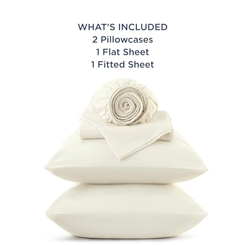 Bedsure Cooling Sheets for Hot Sleeper, Lyocell Cotton Queen Size Sheets, Temperature Regulating & Breathable Bed Sheets with Deep Pocket, 4 Pieces Soft Queen Sheets - Grey