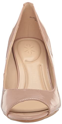 Nine West Women's CAPE9X9 Wedge Sandal, Black Patent, 10