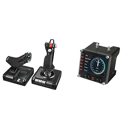 Logitech G Logitech X52 Pro Flight Control System Saitek PRO Flight Throttle Quadrant, Professional Simulation Axis Levers, LCD Display, 3x Two-Way Rocker Switches, Adjustable Bracket, USB, PC-Black