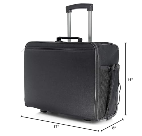 17.5" Foldable Laptop Carry-on Briefcase On Wheels, Under the Seat Personal Item Suitcase Compliant with Spirit, Frontier, American, Delta, Allegiant and More. 18x14x8 inches (45x36x20 cm)