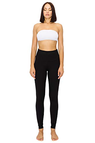 Leggings Depot Womens ActiveFlex 5" Waistband High Waisted Active Leggings Pants (Navy, Medium)