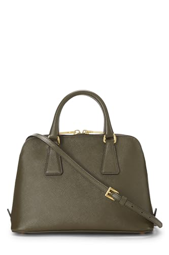 Prada, Pre-Loved Green Vitello Daino Convertible Dome Handbag, Green