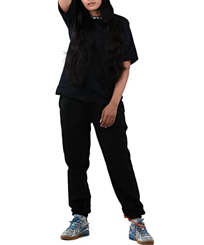 Southpole Women's Relaxed Fit Sweatpants, Black, Small