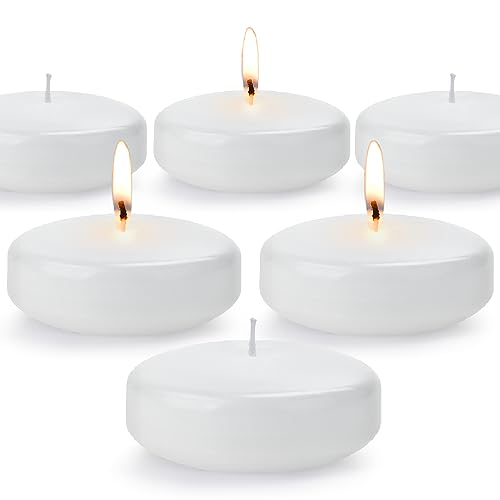 Floating Candles 3 Inch Unscented Dripless Wax 13-15Hours Burning, 12 Pack Wedding Party Candles,for Centerpieces Suitable for Cylindrical Vases,Swimming Pool,Restaurant Decoration(White)