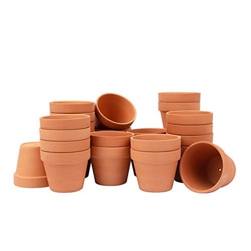 BLQH [26 Pack] 4" Terracotta Planter Pots with Drainage Hole - Clay, Ceramic, Cactus, Flower & Succulent Nursery Pots for Garden