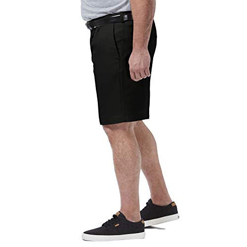 Haggar Men's Cool 18 Pro Straight Fit Pleated Front 4-Way Stretch Expandable Waist Short (Regular and Big & Tall Sizes), String-BT, 52