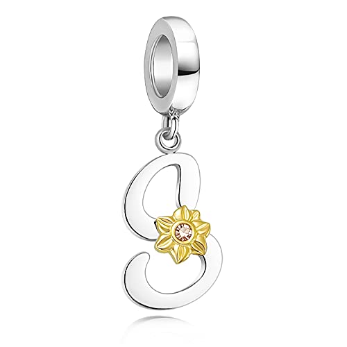 POWER WING Initial Charms T For Bracelets Stainless Steel Alphabet Charms Gifts For Best Friends