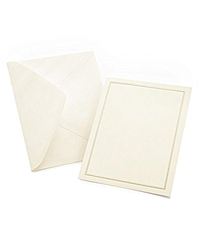 Gartner Studios Pearl Foil Border Print at Home All-Purpose Cards, Ivory/Cream, 4.25 x 5.5 inches