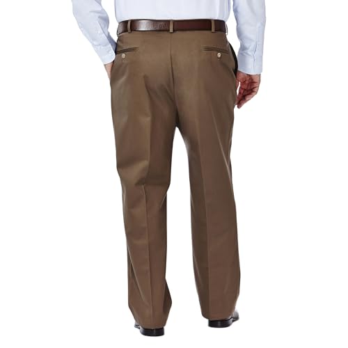 Haggar mens Work to Weekend Classic Fit Pleat Regular and Big Tall Sizes casual pants, String, 54W x 30L US