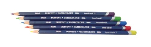 Derwent Colored Pencils, Watercolour, Water Color Pencils, Drawing, Art, Metal Tin, 12 Count (32881)