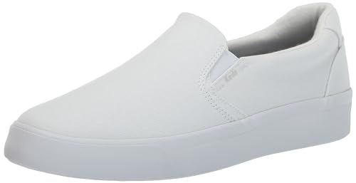 Keds Women's Pursuit Slip ON Sneaker, White Leather, 12 Wide