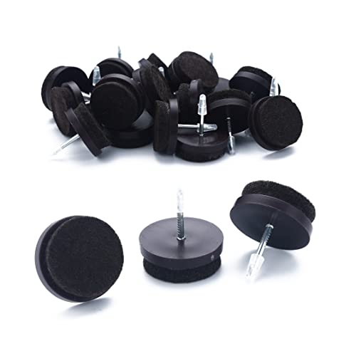 Furniture Felt Pads Nail-on Heavy Duty Felt Pad Chair Sliders Round Chair Leg Floor Protectors 1" Furniture Leg Protector 24 Pack