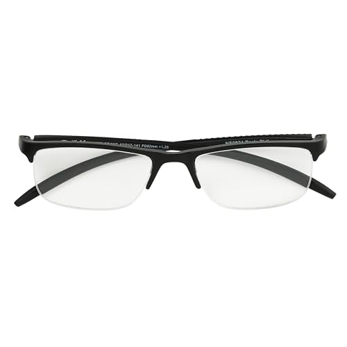 Foster Grant Men's Paolo Square Reading Glasses, Black/Transparent, 59 mm + 1.25