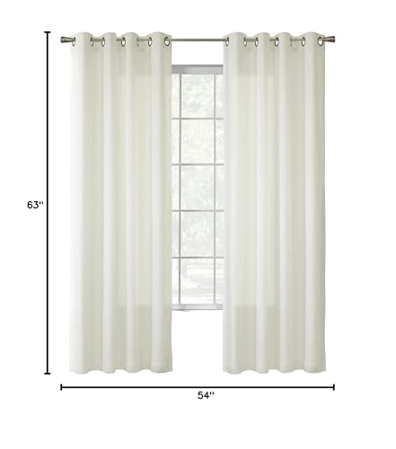 Loft Living Rhythm Lined Grommet Curtain Panel 54" x 63" in Ivory