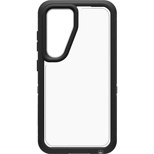 OtterBox Samsung Galaxy S24 Defender Series XT Clear Case - DARK SIDE (Clear/Black), screenless, rugged, lanyard attachment