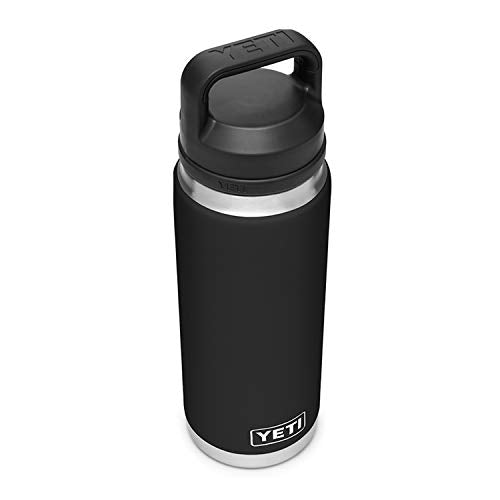 YETI Rambler 26 oz Bottle, Vacuum Insulated, Stainless Steel with Chug Cap, Black