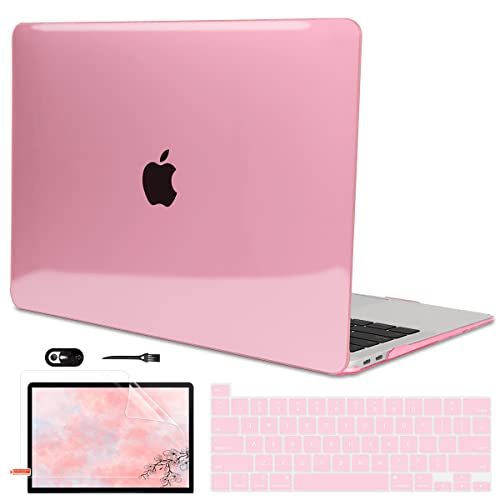 LCMOCICO for 2022 Macbook Pro 13 inch Case M2 2021 2020 Release M1 A2338 A2289 A2251 Touch Bar & Touch ID, Glitter Transparent Hard Shell Case Keyboard Skin Screen Protector Webcam Cover Brush
