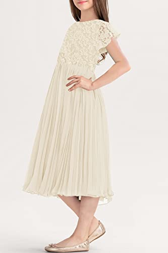 HOSIKA Flower Girl Dress Long Sleeves Vintage Floral Lace Formal A-line Dresses Black 8 Years