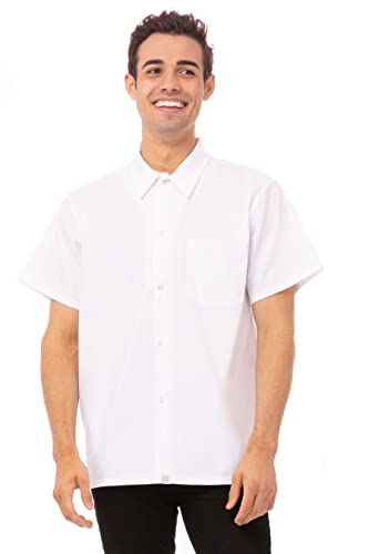 Chef Works Men's Utility Cook Shirt, White, X-Small