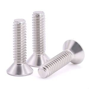 M8-1.25 x 60mm (12 pcs) Flat Socket Cap Screws, 304 Stainless Steel 18/8, Full Thread, Countersunk Head, Connections Bolts, DIN7991