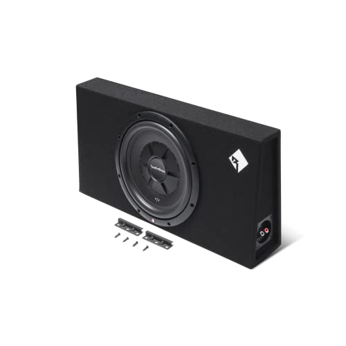 Rockford Fosgate Prime R2S-1X12 Single R2S Slim 12” Shallow Subwoofer Loaded in a Wedge Enclosure with 250 Watts RMS / 500 Watts Max
