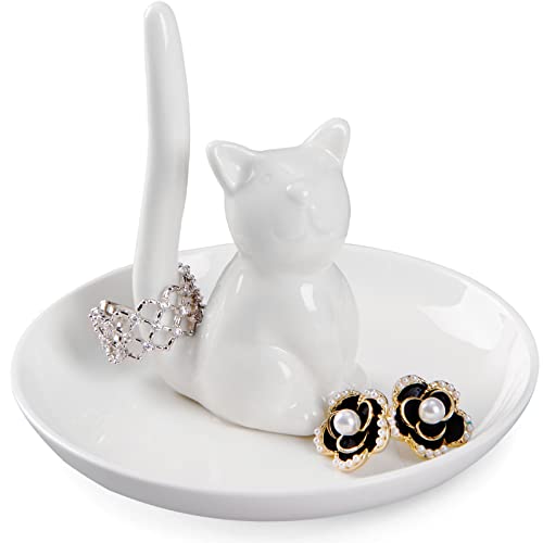 Spegiffu Cat Lover Gifts for Women - Cat Ring Trinket Dish Engagement Wedding Ring Holder, Funny Cat Themed Gifts for Women Cat Lady Cat Mom Gifts for Cat Lovers Friends Birthday Xmas Valentines