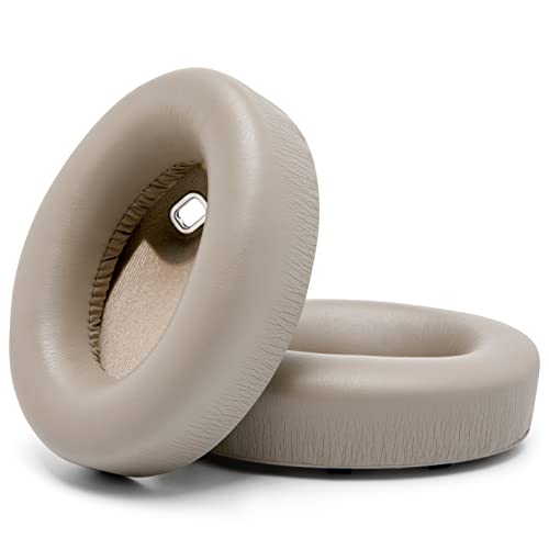 WC Wicked Cushions Extra Thick Earpads for Sony WH1000XM4 Headphones - Soft PU Leather Cushions, Luxurious Noise Isolating Memory Foam, Added Thickness Without Disabling On/Off Sensor | Beige
