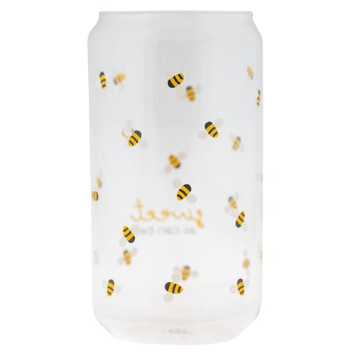 Karma Can Beer Glass, 16 oz, Bee