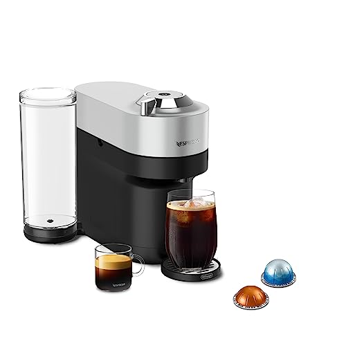 Nespresso Vertuo Pop+ Deluxe Coffee and Espresso Machine by De'Longhi, Silver