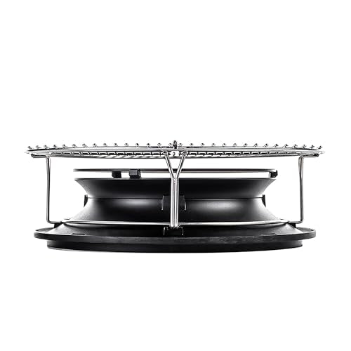Kamado Joe SlōRoller Hyperbolic Smoke Chamber Accessory Insert with Stainless Steel Rack for Big Joe 24-inch Charcoal Grill and Smokers in Black, Model BJ-HYPER
