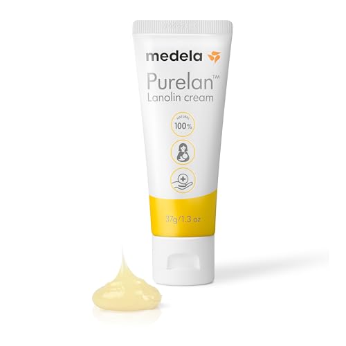 Medela Purelan Lanolin Nipple Cream for Breastfeeding, 100% All Natural Single Ingredient, Hypoallergenic, Soothing Protection, Safe for Nursing Mom and Baby, 1.3 Ounce Tube