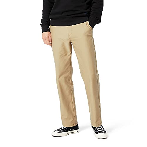 Dockers Men's Comfort Chino Straight Fit Smart 360 Knit Pants (Regular and Big & Tall), Mineral Black (Waterless), 58W x 32L