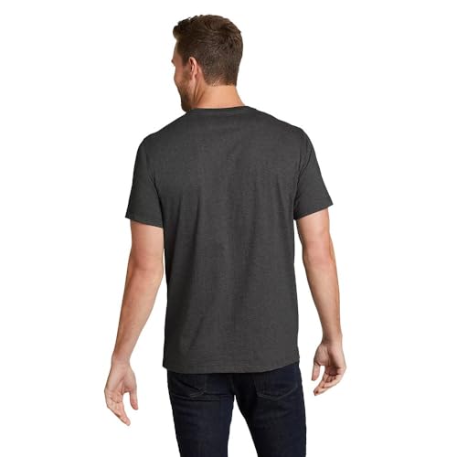 Eddie Bauer Men's Legend Wash 100% Cotton Short-Sleeve Classic T-Shirt, Dk Charcoal HTR, Small